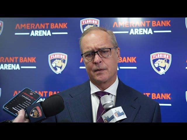 Florida Panthers Coach Paul Maurice After Team Raises Stanley Cup Banner, Beats Bruins