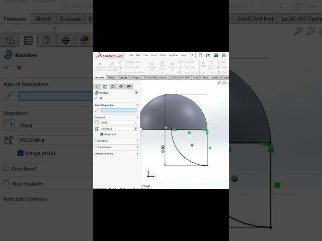 Solidworks Revolved Bossbase and Mirror Command#cncmachining#cnc