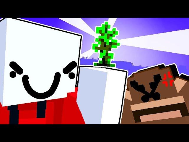 annoying my friend with trees in minecraft