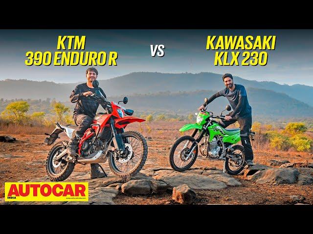 KTM 390 Enduro R vs Kawasaki KLX 230 - Fun and games | Comparison | Autocar India