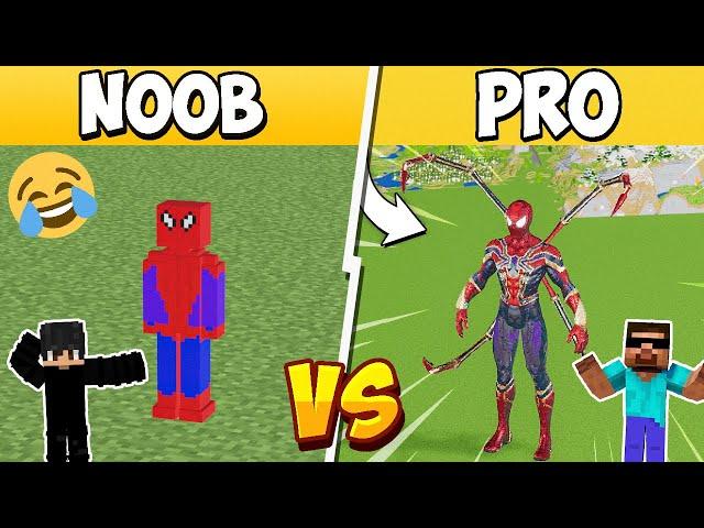 Minecraft NOOB vs PRO: Spiderman Build Battle Challenge!