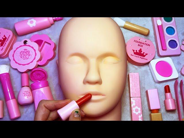 ASMR Wooden Makeup on Mannequin (Whispered)