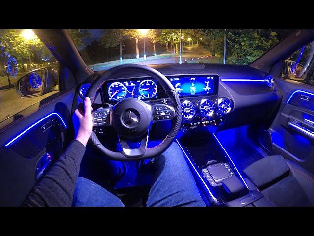 New MERCEDES GLA (2020) – Night POV test drive (CRAZY AMBIENT LIGHTS & digital cockpit) AMG Line