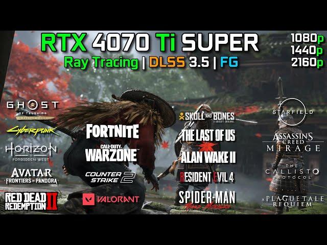 RTX 4070Ti SUPER + RYZEN 5 7600X | Test in 20 Games | 1080p - 1440p - 4K | Ray Tracing DLSS 3.5