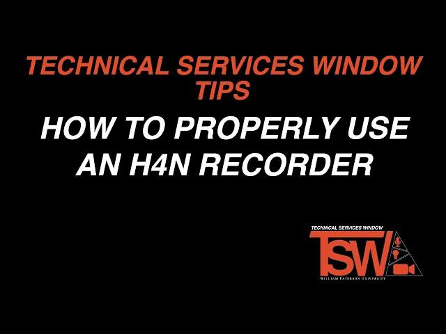 Zoom H4n Recorder- TSW Tip of the Week