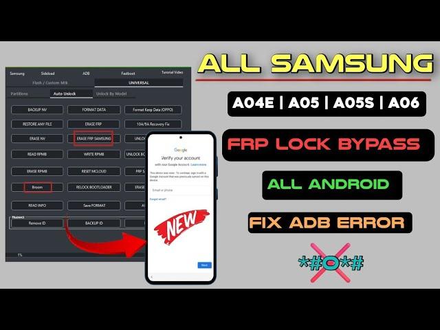 Fynally Samsung Frp bypass done, Fix Adb Error, Galaxy A04e- A02- A05- A05s Google Account unlock 