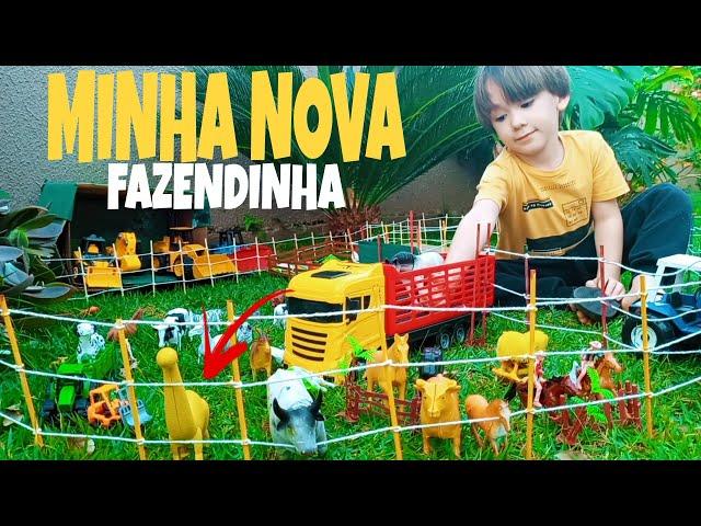 FAZENDINHA DE BRINQUEDO -TRATOR CAVALO VACA CAMINHÃO DE BOI DINOSSAURO OVELHA |  ANIMAIS DA FAZENDA