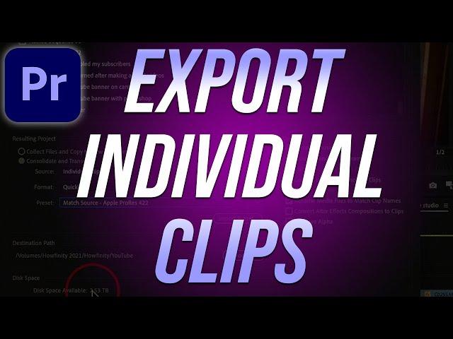 How to Export Individual Clips with Premiere