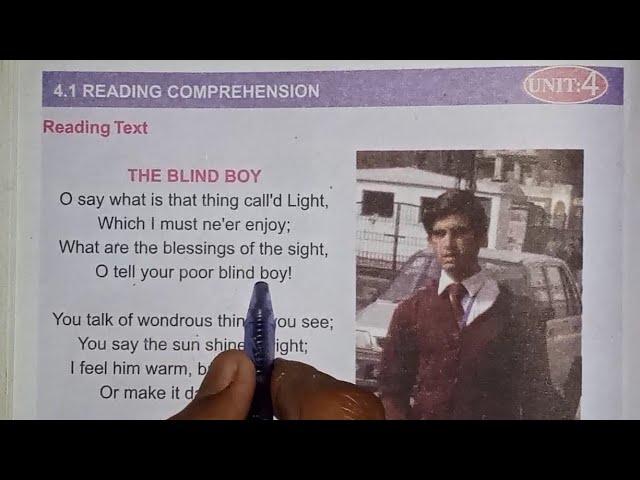 English Class 7: Unit 4 || The Blind boy || Sindh textbook board jamshoro