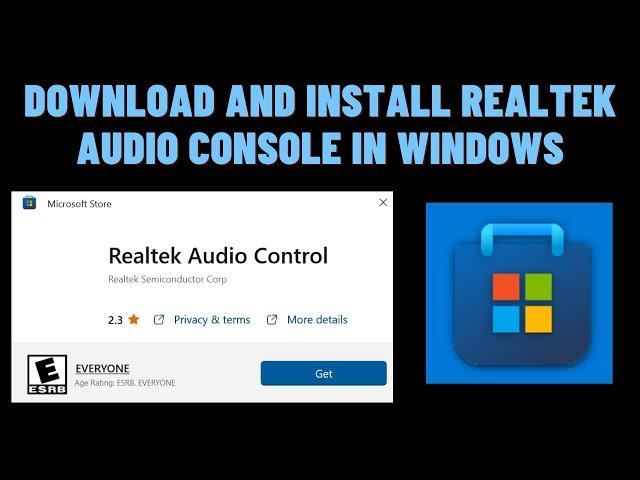 How to Download and Install Realtek audio console in windows