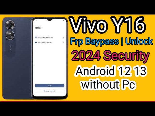 Vivo Y16 Frp Bypass  Without PC Android 12/13  2024 New Security 100% |All frp baypass