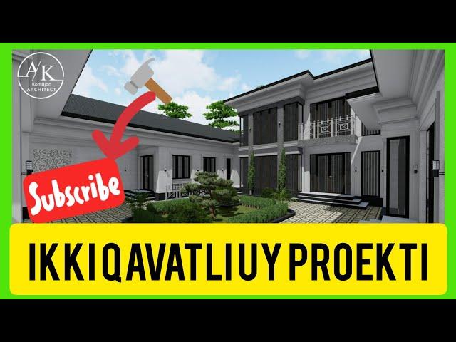 IKKI QAVATLI ZAMONAVIY UY PROEKTI 3D MODELI