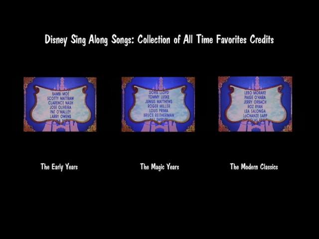 Disney Sing Along Songs: Collection of All Time Favorites Credits