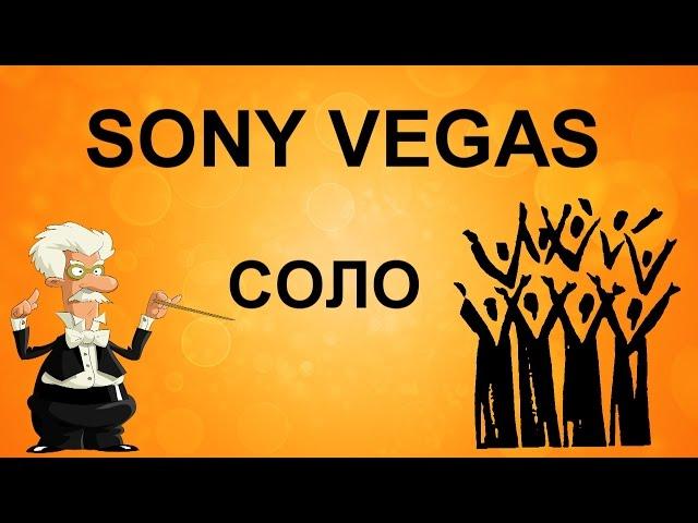 Заглушка дорожек в Sony Vegas. как приглушить видео, аудио дорожку. Уроки видеомонтажа