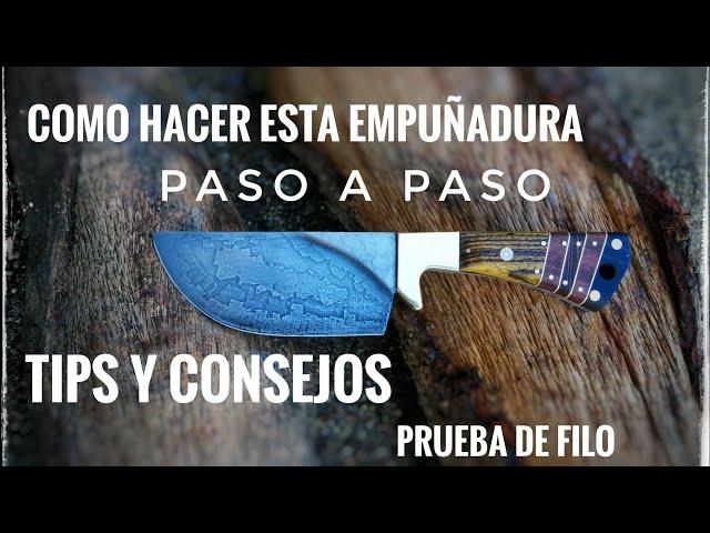 Como hacer una empuñadura de diferente maderas Prueba de filo. Egregius Tutorial De Cuchillería.