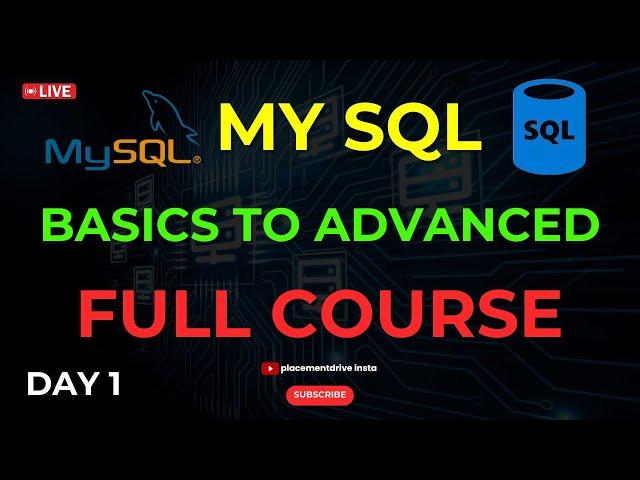 #Day1 Learn MY SQL for Free| Complete SQL Tutorial for Beginners 2024 (Free Course)