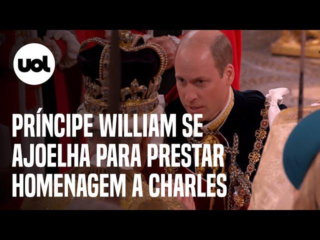 Coroação do rei Charles 3º: príncipe William se ajoelha para prestar homenagem a Charles