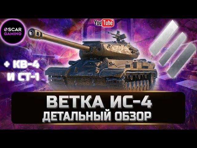 ОБЗОР СОВЕТСКОЙ ВЕТКИ ТТ ИС-4, КВ-4, СТ-1  World of Tanks