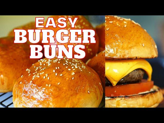 Easy Burger Buns in 45 minutes - Easiest Burgers from scratch