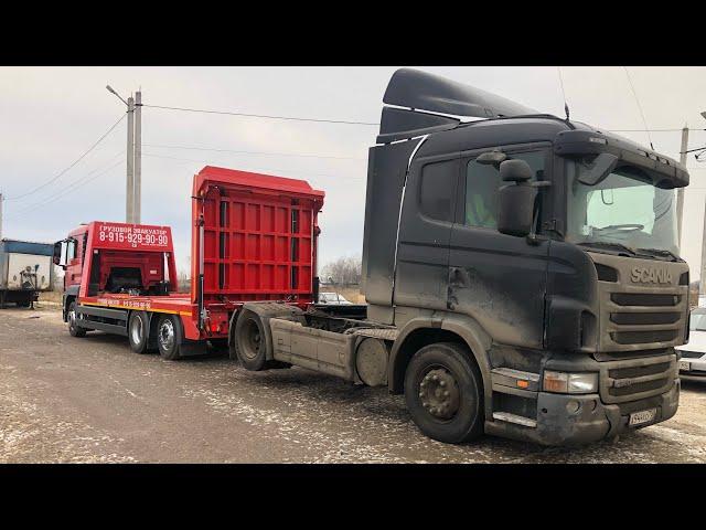 Эвакуация грузового автомобиля SCANIA к официальному дилеру