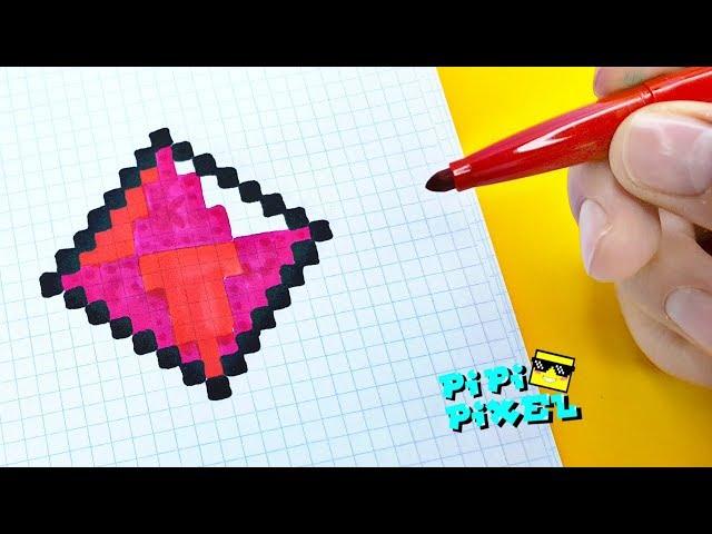 ЛЕГКО НАРИСОВАТЬ ! PIXEL ART diamond КРАСНЫЙ АЛМАЗ ! РИСУНКИ ПО КЛЕТОЧКАМ HOW TO DRAW