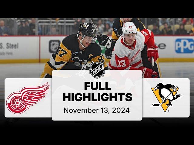 NHL Highlights | Red Wings vs. Penguins | November 13, 2024