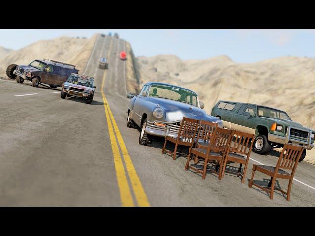 BeamNG Drive - Cars vs Road Filled With Garbage #4 (Completely Off The Rails)