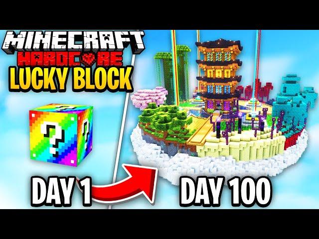 I Spent 100 Days In ONE BLOCK LUCKY BLOCK!