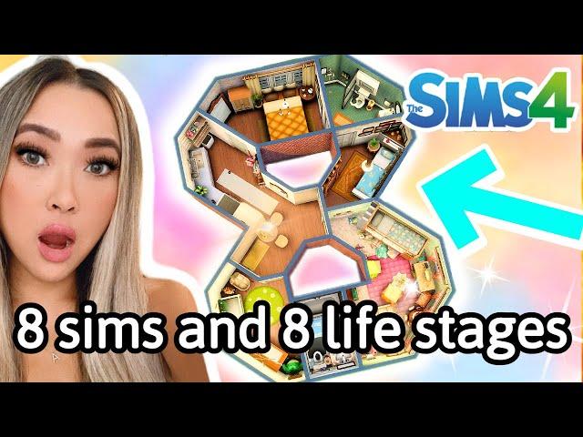 building an 8-shaped house for 8 sims AND all 8 life stages! Sims 4: Number Build Challenge