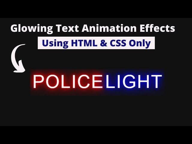 Glowing Text Animation Effects Html CSS  || Pure CSS Animated Neon Light Text Effects