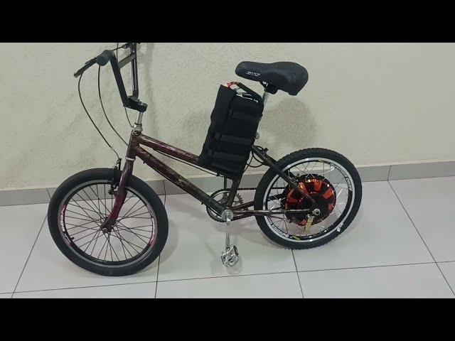 Bike elétrica aro 20 com motor 800w 48v e bateria 12ah