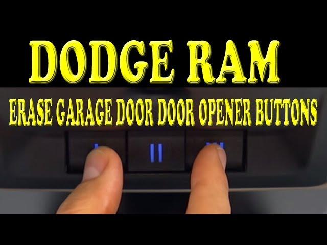 Dodge Ram Erasing Universal Garage Door Opener Remote System Buttons