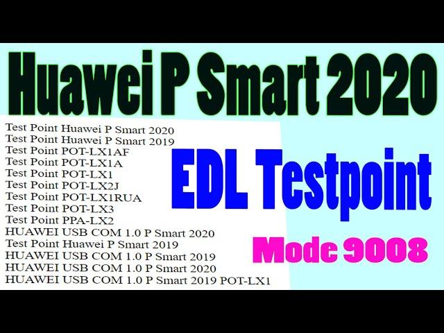 Huawei P Smart 2020 Test Point For Remove User Lock FRP And Flashing by GSM Free Equipment