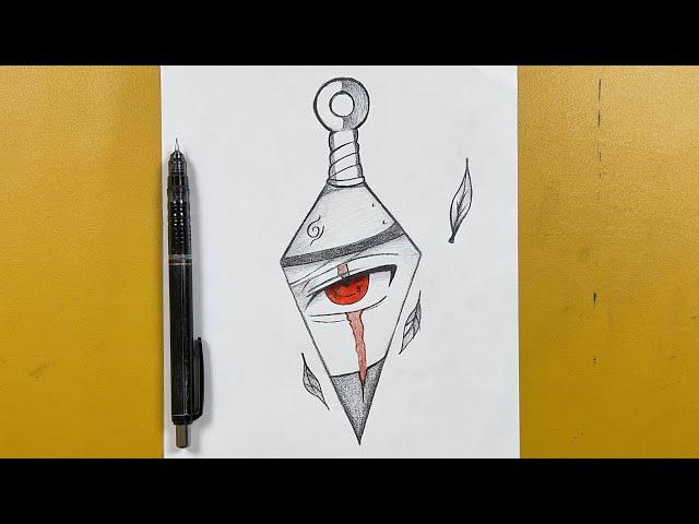 Easy to draw || how to draw kakashi in Kunai || step-by-step