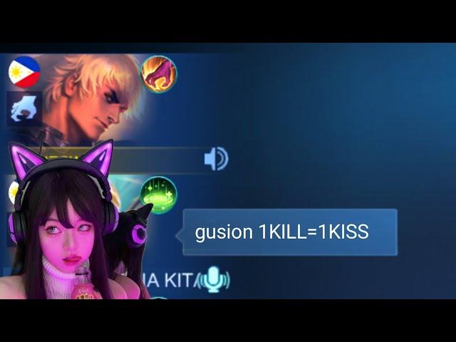 GUSION CHALLENGE 1 KILL = 1 KISS (she regret this)
