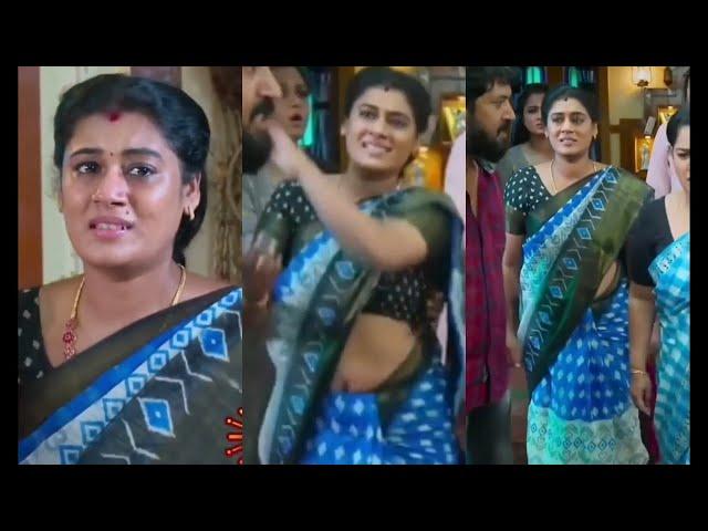 Tamil Serial Actress Janaki Saree Rare Navel