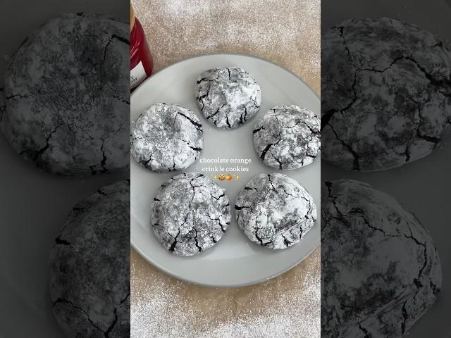 Would you try these chocolate orange crinkle cookies? #cookies #chocolateorange #orange #shorts