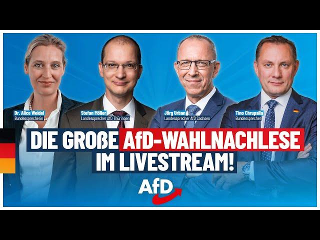 Wahlnachlese Thüringen & Sachsen: Weidel, Chrupalla, Möller & Urban live! - AfD