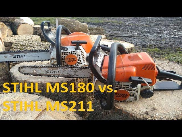 STIHL MS 180 vs. STIHL MS 211 cutting firewood