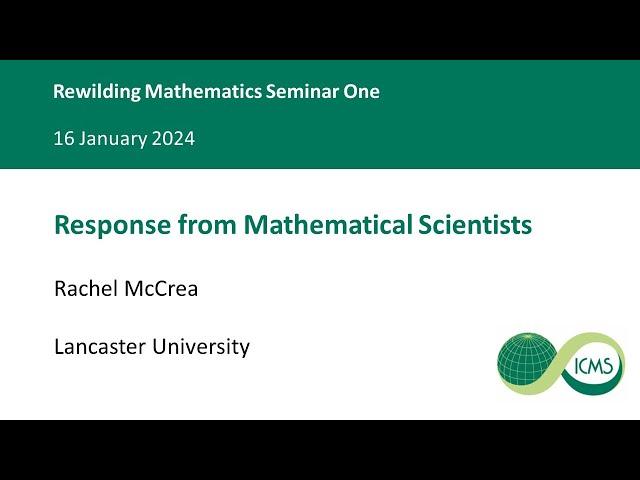 Response from Mathematical Scientists, Rachel McCrea - 16/01/2024