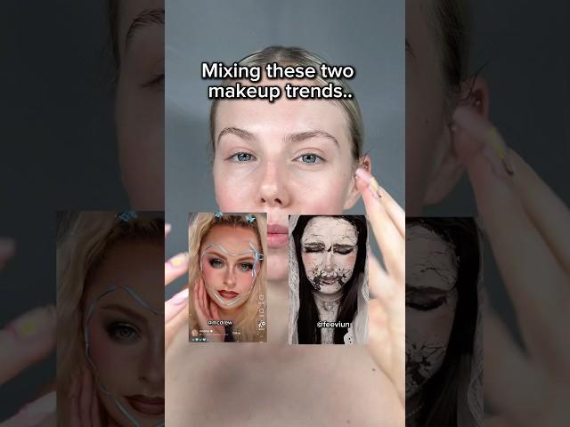 MIXING TWO MAKEUP TRENDS  #creativemakeup #makeuptrend