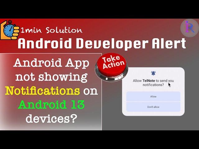 App notifications are not shown on Android 13 devices? | 1min solution