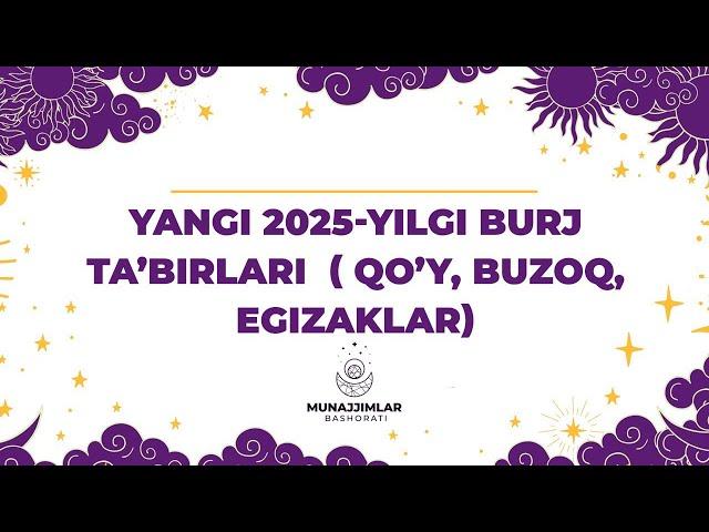 Yangi 2025-yilda Qoʻy, Buzoq va Egizaklar burjlarini nimalar kutmoqda?