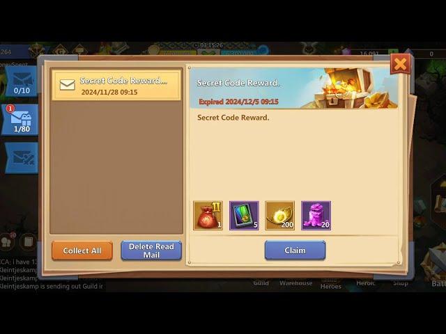 Castle Clash - Secret Code (November 2024)