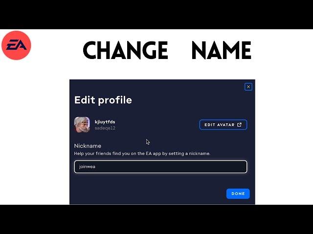 How to Change name in EA App on mac