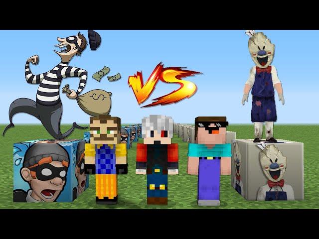 KORKUNÇ DONDURMACI VS ROBBERY BOB ŞANS BLOKLARI  - Minecraft (Ice Scream vs Çılgın Hırsız)