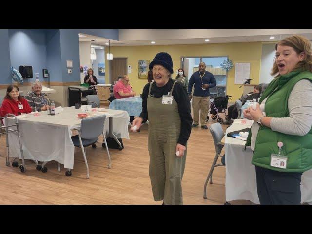 Seniors have 'snowball fight' at Lowell care center