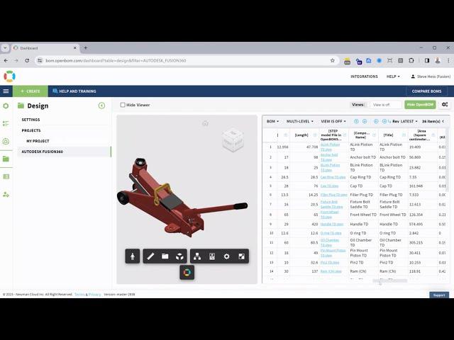 OpenBOM for Autodesk Fusion 360 For Design with STEP