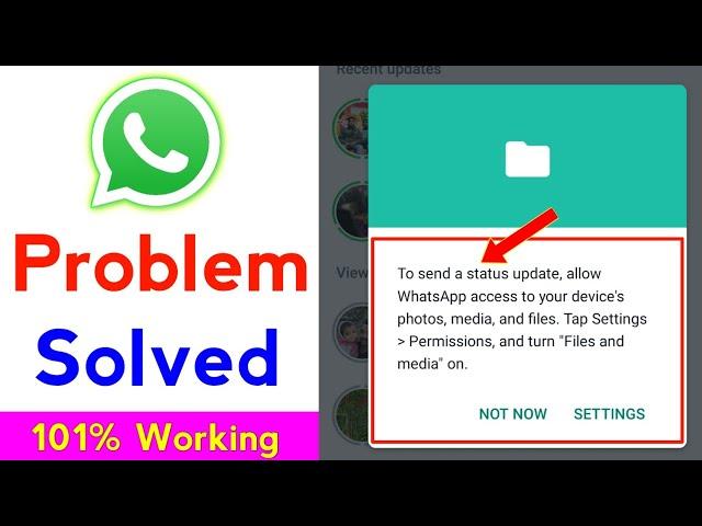 How to solve to send a status update allow whatsapp access to your camera