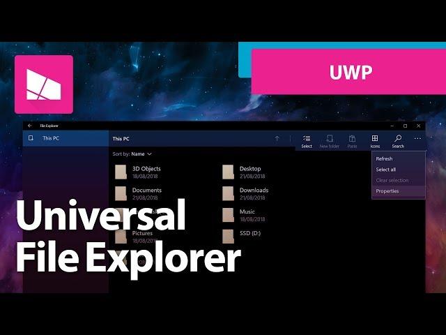 Universal File Explorer improvements in Windows 10 Version 1809